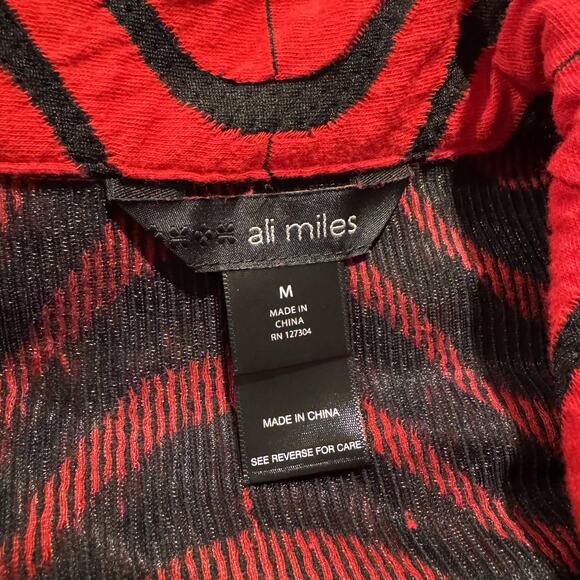 Ali Miles Jacket 3/4 Sleeve Psychedelic Retro Grunge Goth Avant Garde Red Medium - Picture 4 of 9